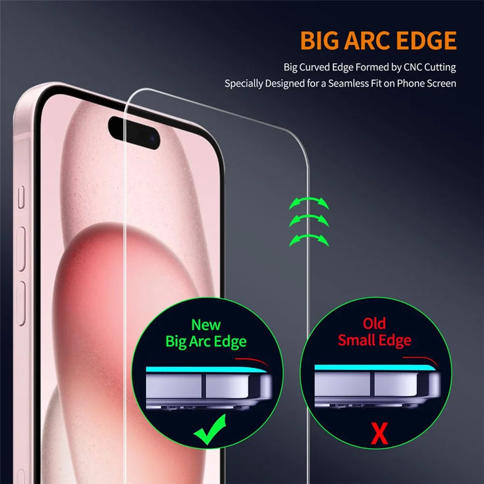 ENKAY HAT PRINCE 2Pcs For iPhone 16 Plus / 15 Plus Screen Protector Anti-Explosion Protective Film - 4