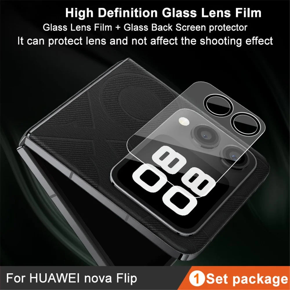 IMAK For Huawei nova Flip 5G Camera Lens Film+Tempered Glass Rear Screen Protector - 2