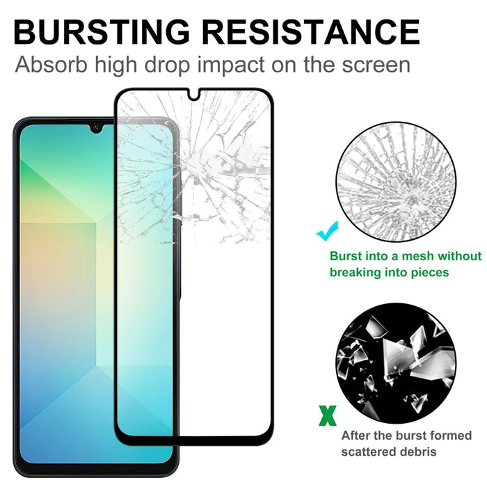 For Samsung Galaxy A06 4G / A06 5G AGC Tempered Glass with Black Edge Full Glue Full Coverage Screen Protector - 4
