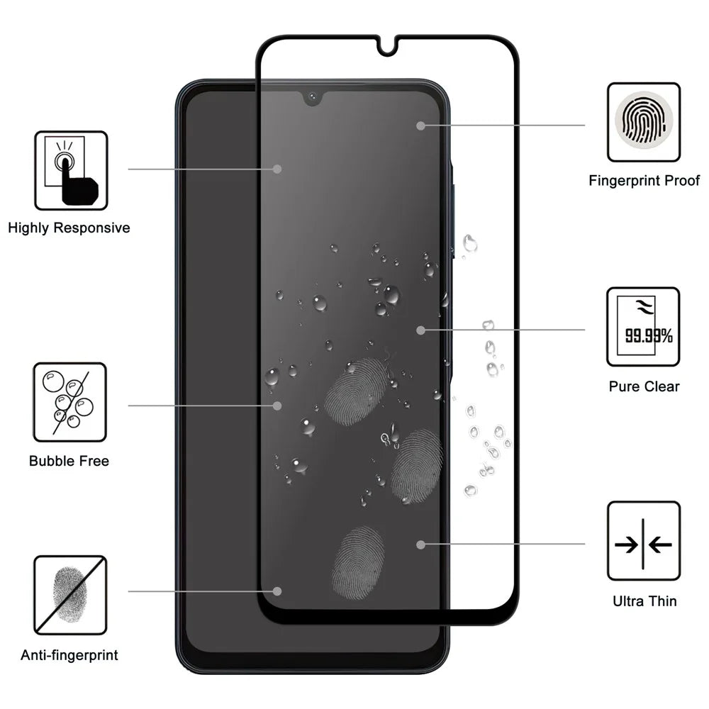 For Samsung Galaxy A16 5G / A16 4G AGC Tempered Glass with Black Edge Full Glue Full Coverage Screen Protector - 2