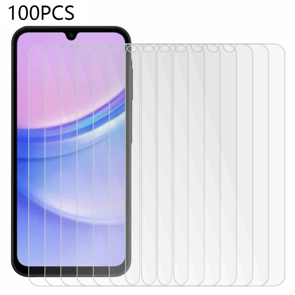 100Pcs for Samsung Galaxy F16 5G / M16 5G / A16 5G / A16 4G Screen Protector Anti-Scratch Tempered Glass Film (No Package, with Wipes Set, Dust-absorber, Guide Sticker) - 1