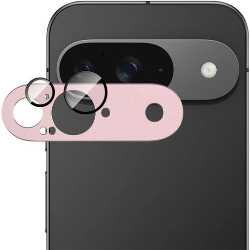 IMAK For Google Pixel 9 Camera Lens Film Metal Lens Cap+Tempered Glass Lens Protector - Pink - 1