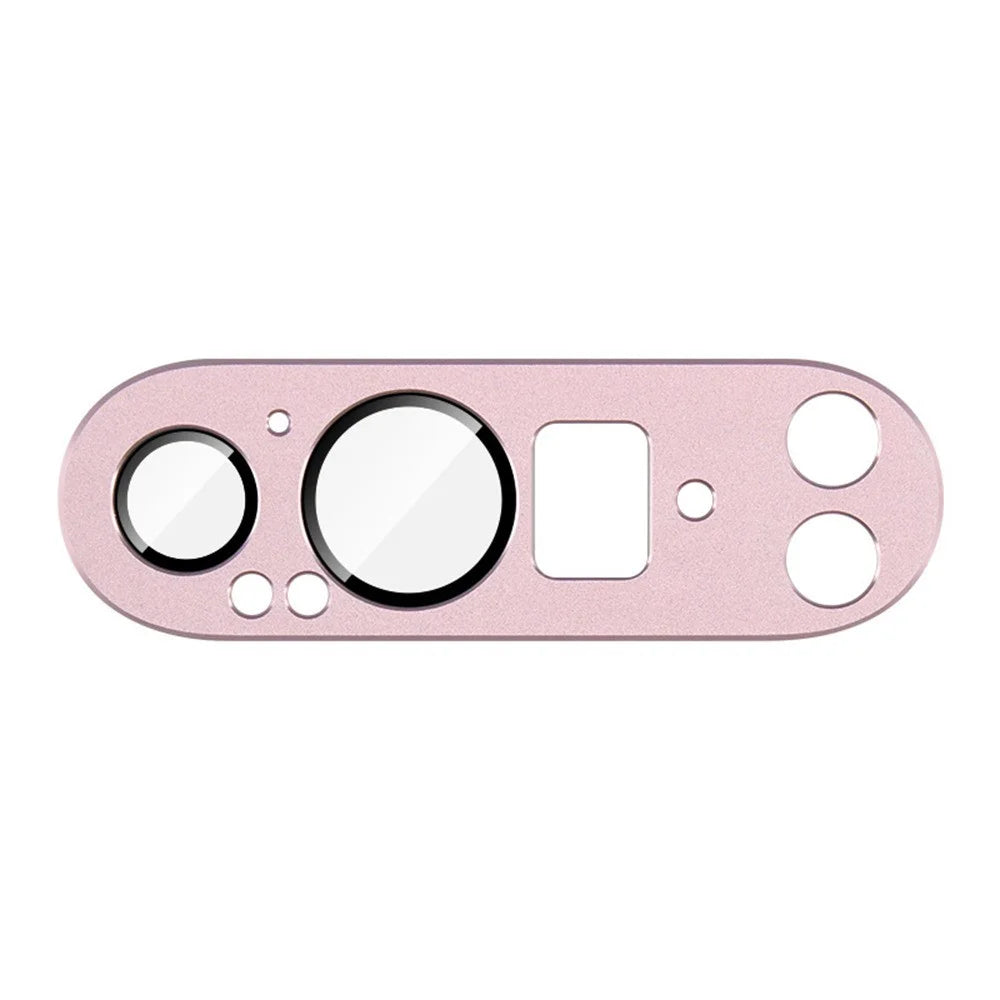 IMAK For Google Pixel 9 Pro Camera Lens Film Metal Lens Cap+Tempered Glass Lens Protector - Pink - 3