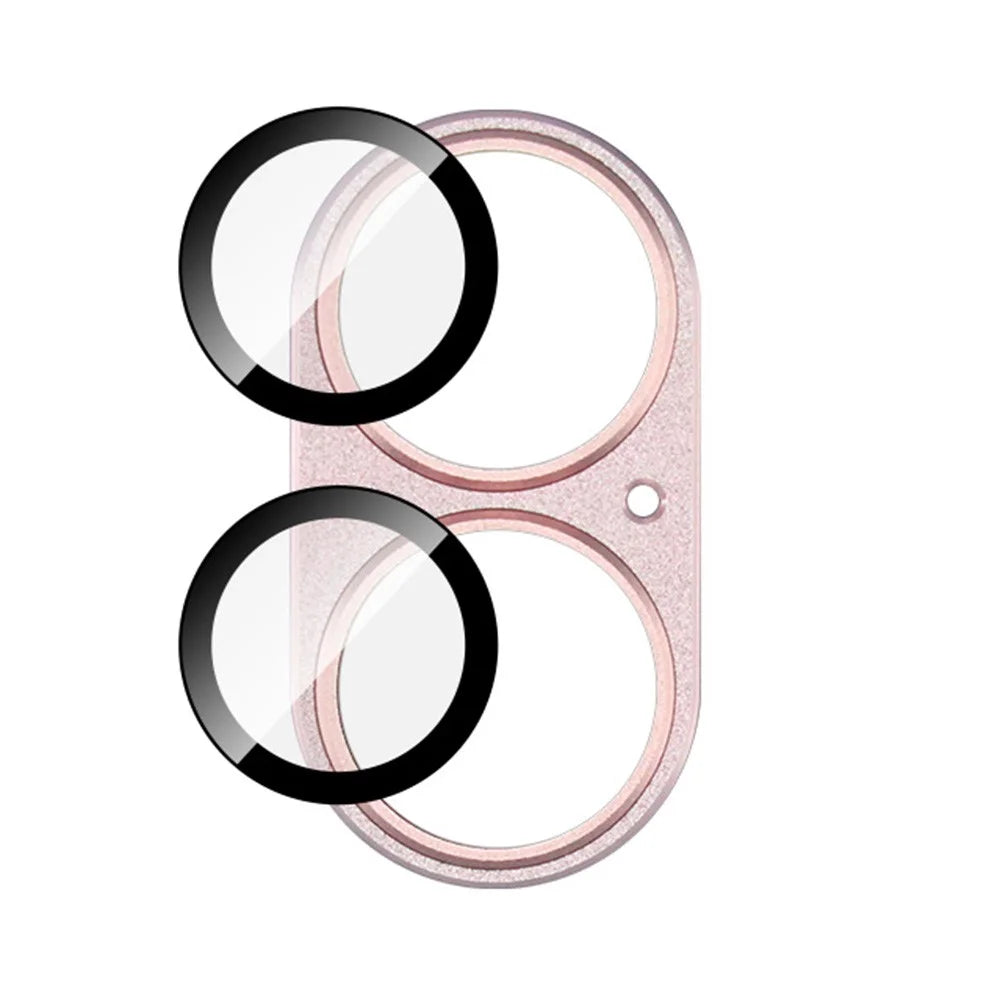 IMAK For iPhone 16 Plus / 16 Camera Lens Film Metal Lens Cap+Tempered Glass Lens Protector - Pink - 4