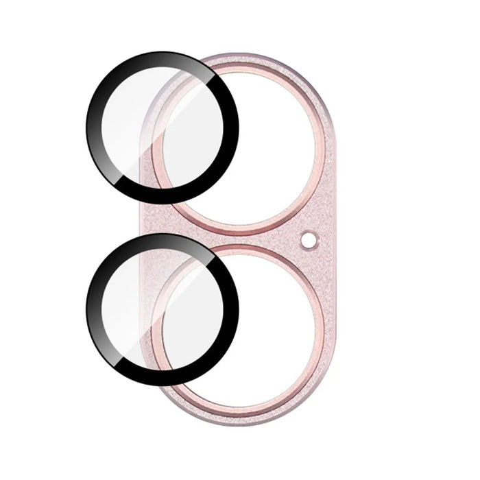 IMAK For iPhone 16 Plus / 16 Camera Lens Film Metal Lens Cap+Tempered Glass Lens Protector - Pink - 4