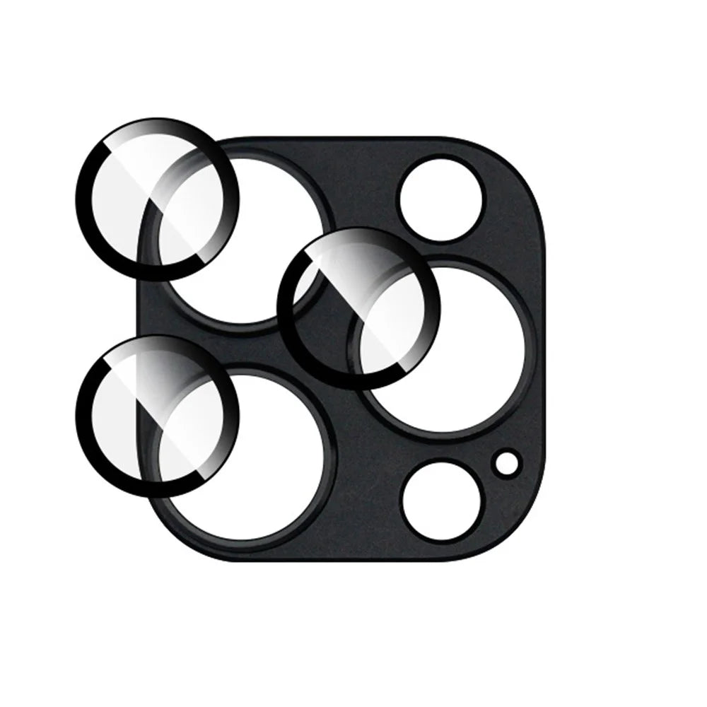 IMAK For iPhone 16 Pro Max / 16 Pro Camera Lens Film Metal Lens Cap+Tempered Glass Lens Protector - Black - 4