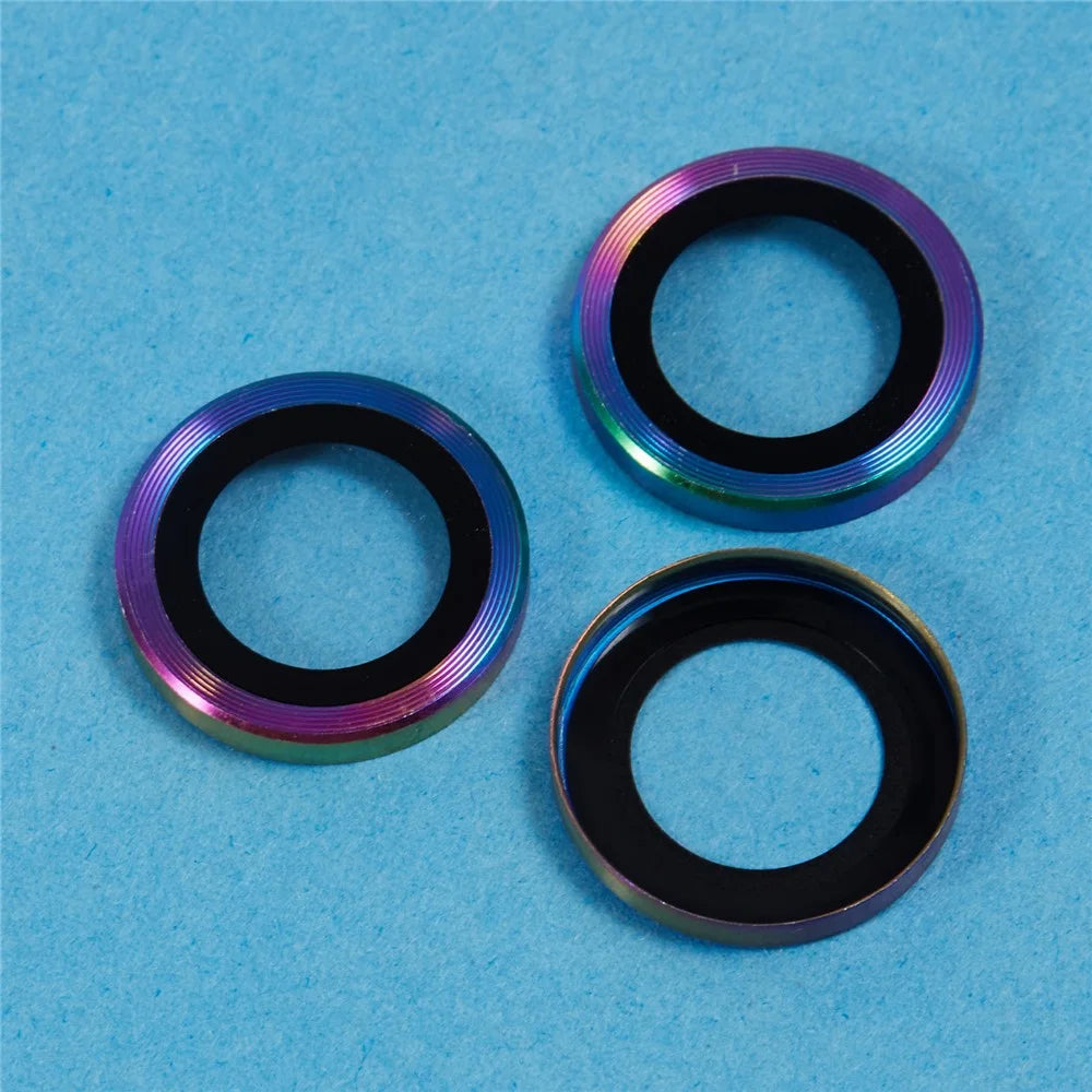 For iPhone 16 Pro / 16 Pro Max Camera Lens Protector CD Veins Metal Ring Tempered Glass Film - Multi-Color - 4
