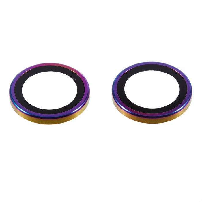 For iPhone 16 Plus / 16 Camera Lens Protector Metal Ring Tempered Glass Film - Multi-Color - 3