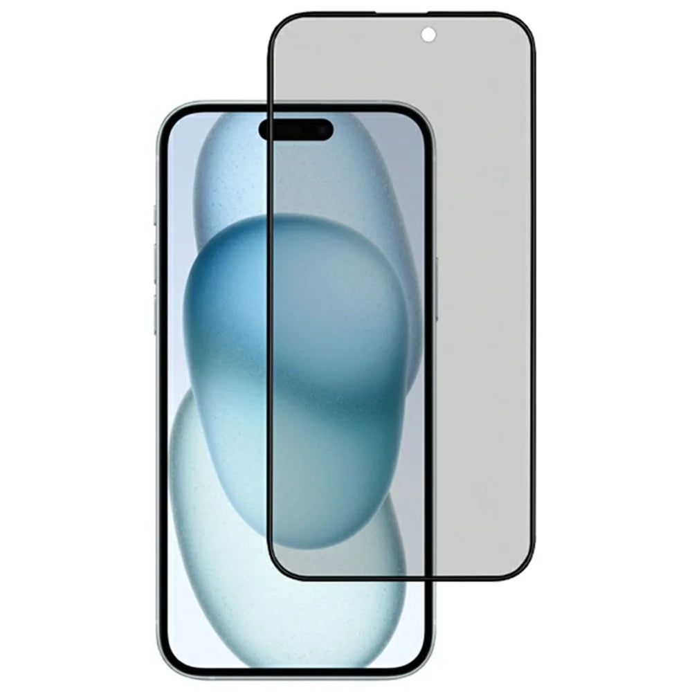 KZDOO For iPhone 16 Plus / 15 Plus / 14 Pro Max Anti-Peep Tempered Glass Screen Protector Full Glue Silk Printing Screen Film - 1