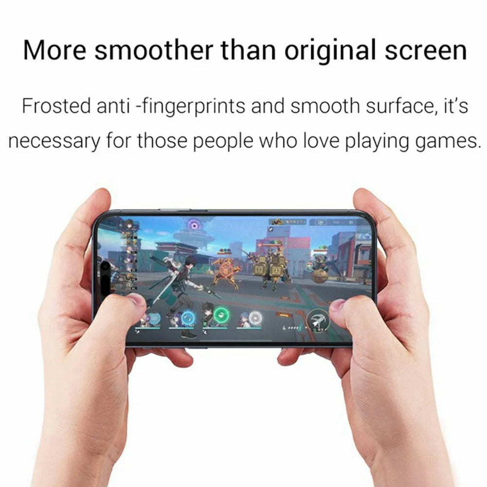 KZDOO For iPhone 16 AG Matte Screen Protector Anti-Fingerprint Tempered Glass Film Anti-Glare Full Glue Silk Printing - 3