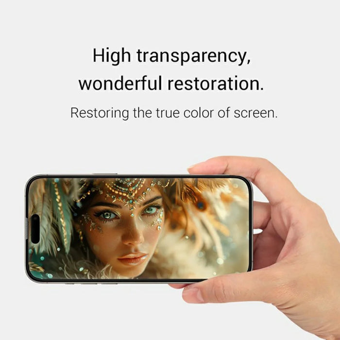 KZDOO For iPhone 16 Pro Max Anti-Dust Clear Screen Protector 3D Curved AB Glue Tempered Glass Film - 2