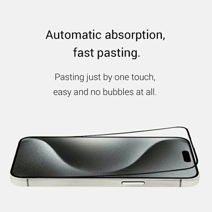 KZDOO For iPhone 16 Pro Full Glue Tempered Glass Screen Protector Full Coverage Silk Printing Glass Film - 3