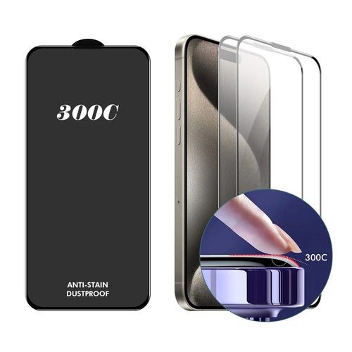 ENKAY HAT PRINCE For iPhone 16 Pro Max  2pcs Screen Protector 300C Large Arc Silk Print High Aluminium-Silicon Glass Film - Transparent - 1