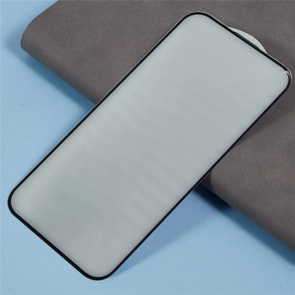 For iPhone 16 Pro Max Screen Protector Large Arc Edge Silk Printing Tempered Glass Film Built-In Dust-Proof Mesh - 3