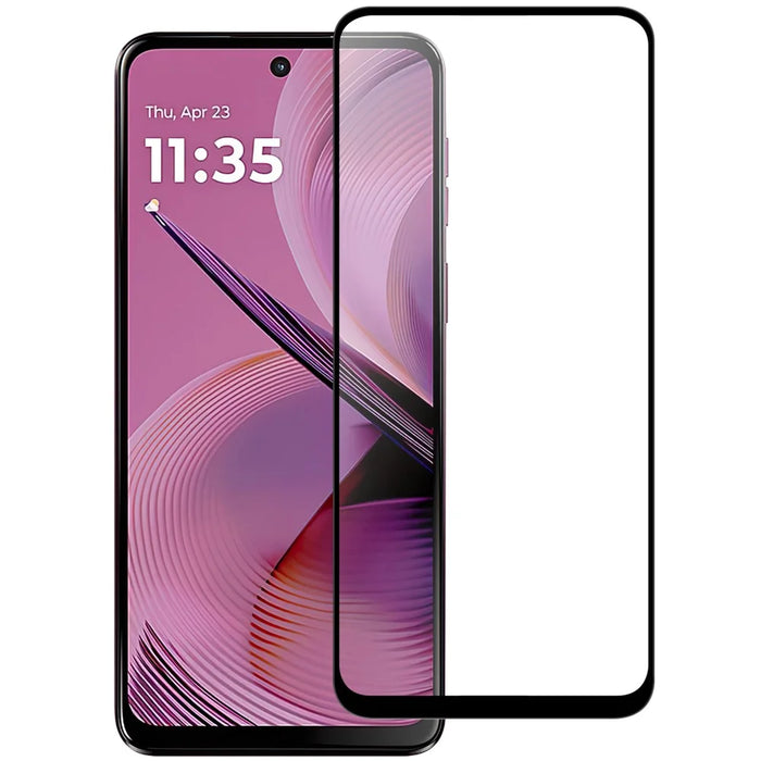 For Motorola Moto G55 5G AGC Tempered Glass with Black Edge Full Glue Full Coverage Screen Protector - 1
