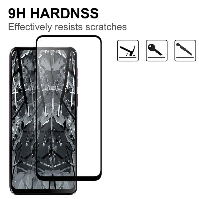 For Motorola Moto G55 5G AGC Tempered Glass with Black Edge Full Glue Full Coverage Screen Protector - 3