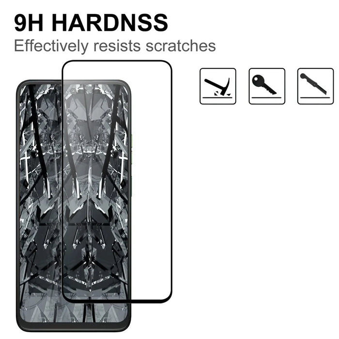 For Motorola Moto G35 5G AGC Tempered Glass with Black Edge Full Glue Full Coverage Screen Protector - 3