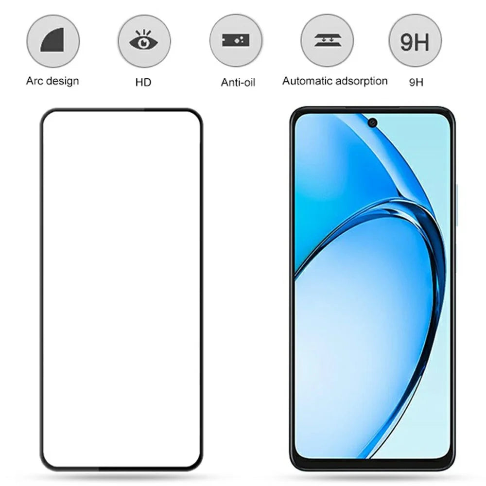 MOCOLO For Oppo A80 5G / A60 4G / A3 Pro (Global) 5G Screen Protector Anti-Shatter Silk Printing Tempered Glass Film - Black - 3