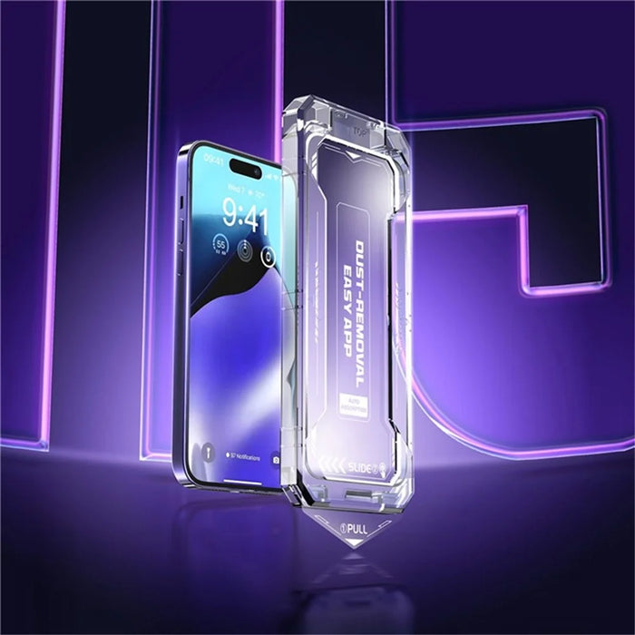 For iPhone 16 Pro Max Screen Protector Silk Printing Tempered Glass Film Dust-Free Protector - 4