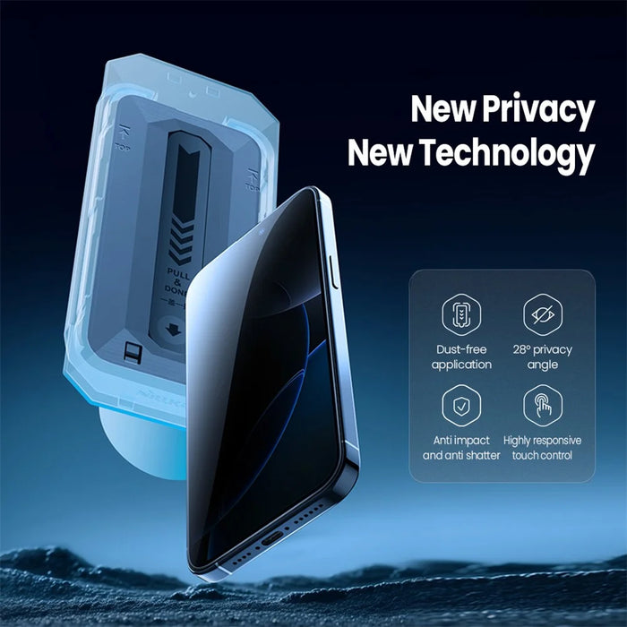 NILLKIN For iPhone 16 Pro Anti-Peep Screen Protector Anti-Scratch AGC Glass Full Screen Film - 6