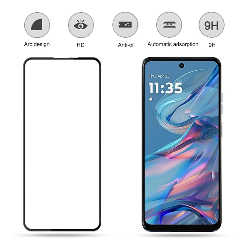 MOCOLO For Motorola Moto G45 5G / G34 5G Screen Protector Anti-Shatter Silk Printing Tempered Glass Film - Black - 2