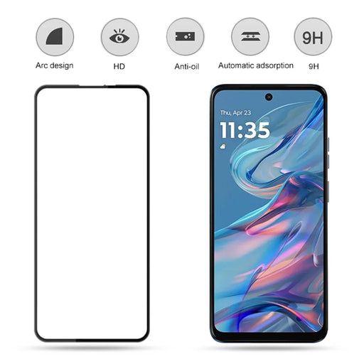 MOCOLO For Motorola Moto G45 5G / G34 5G Screen Protector Anti-Shatter Silk Printing Tempered Glass Film - Black - 2
