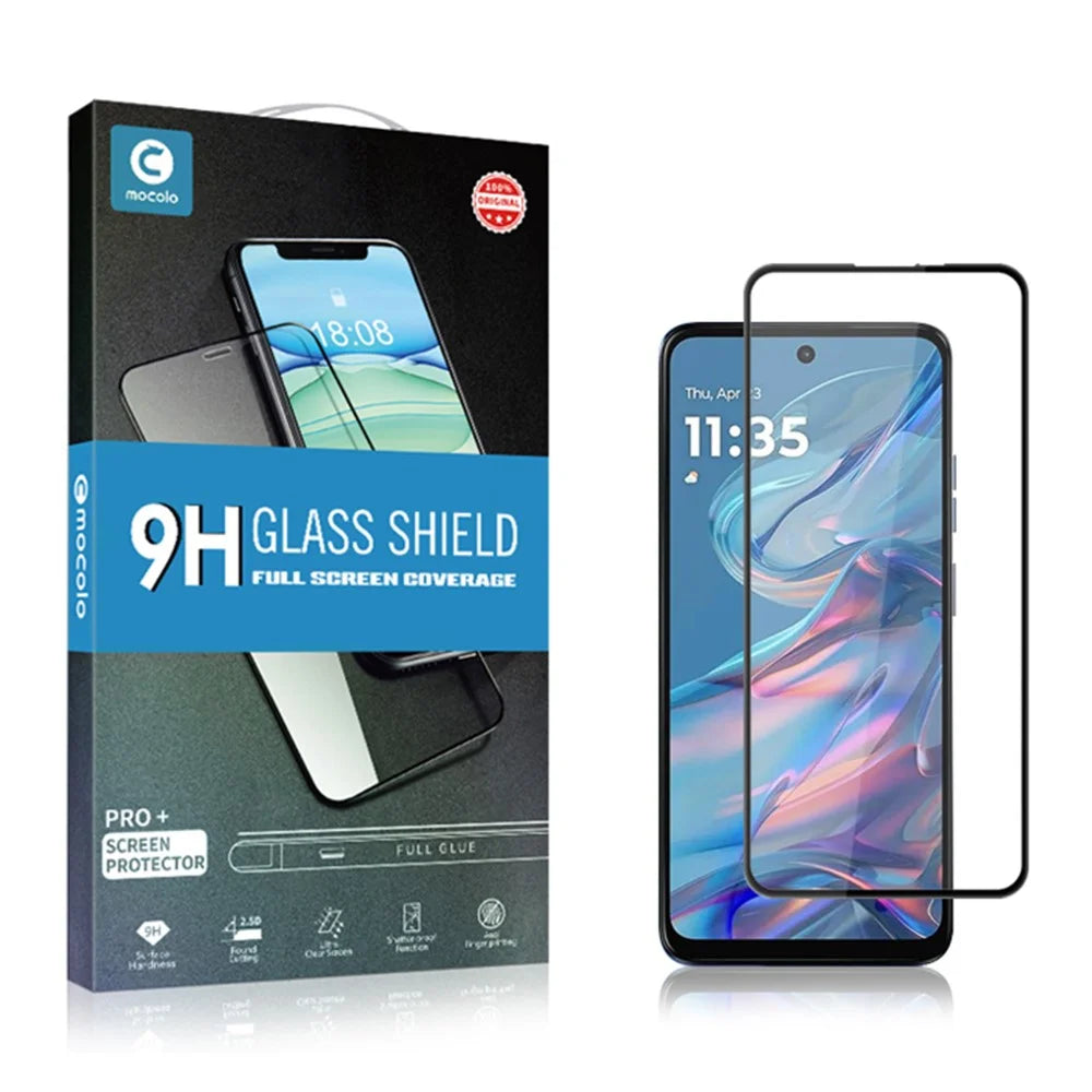 MOCOLO For Motorola Moto G45 5G / G34 5G Screen Protector Anti-Shatter Silk Printing Tempered Glass Film - Black - 6
