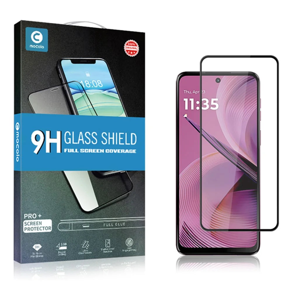 MOCOLO For Motorola Moto G55 5G Screen Protector Anti-Shatter Silk Printing Tempered Glass Film - Black - 6