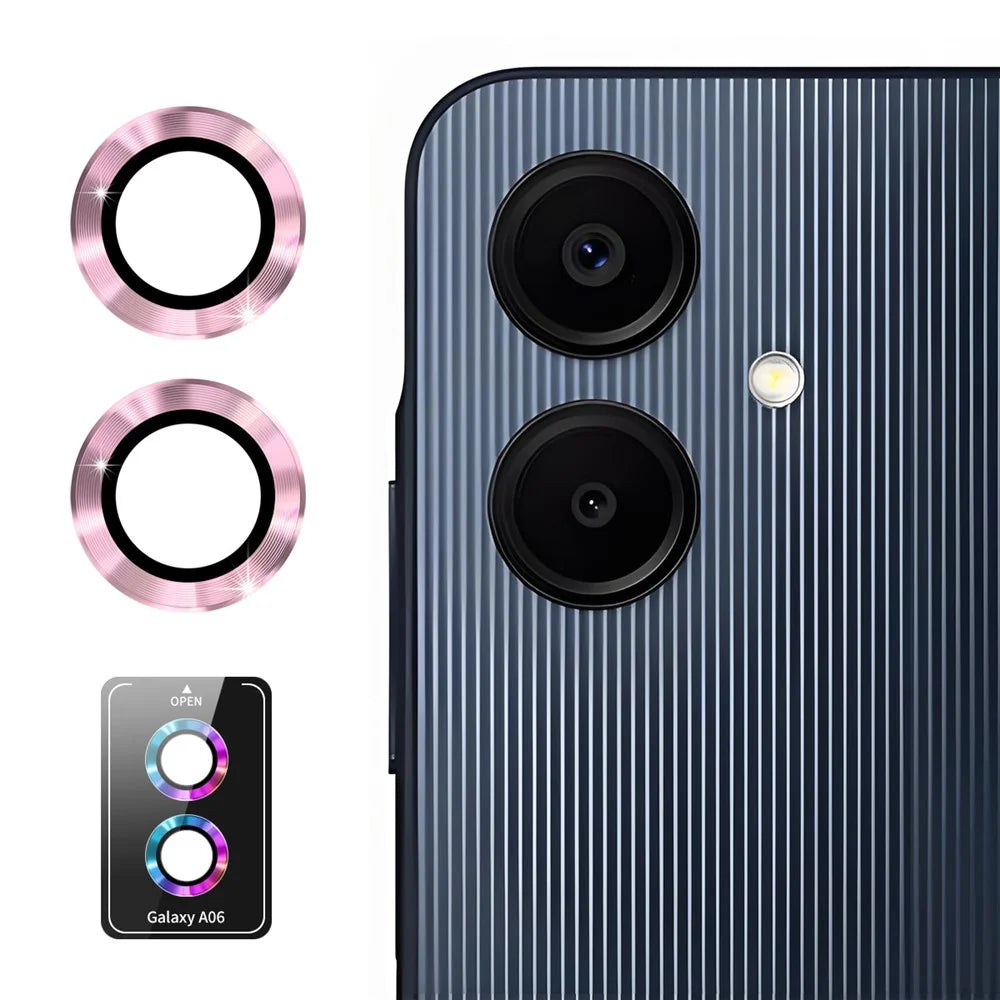 ENKAY HAT PRINCE For Samsung Galaxy A06 4G Camera Lens Protector  Metal Ring Lens Film - Pink - 1