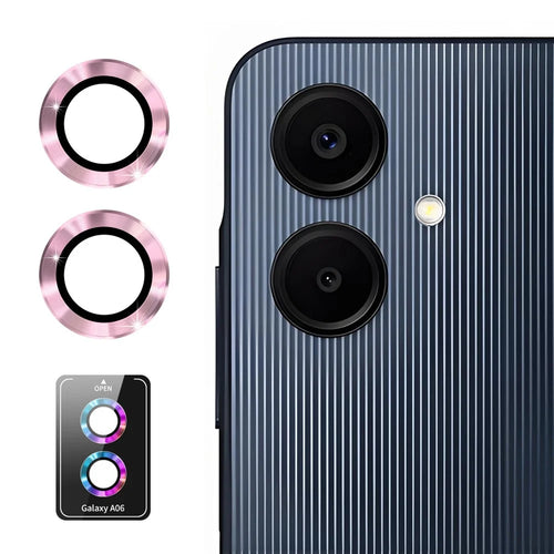 ENKAY HAT PRINCE For Samsung Galaxy A06 4G Camera Lens Protector  Metal Ring Lens Film - Pink - 1