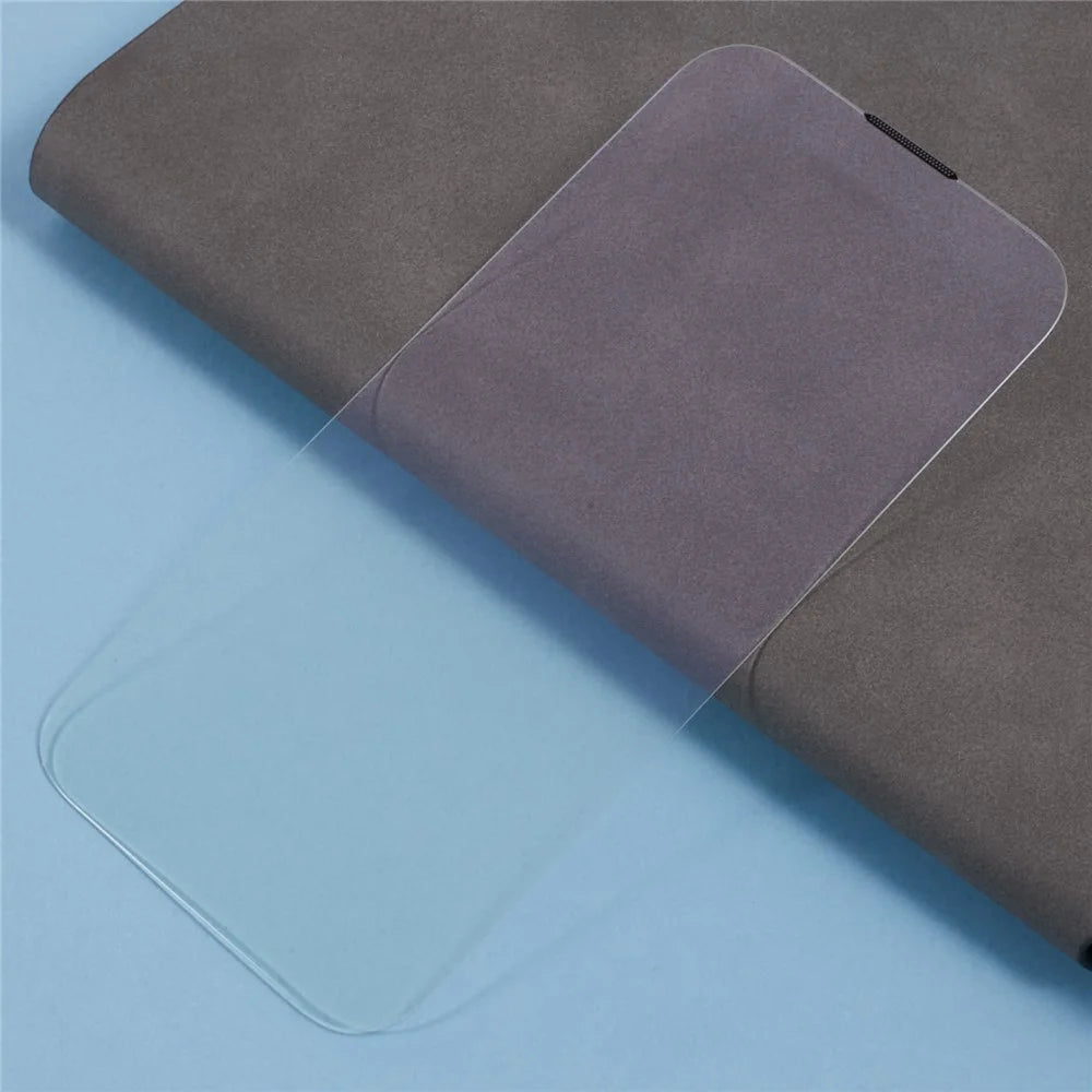 For iPhone 16 Plus Screen Protector Crystal Clear Purple Light Tempered Glass Film Built-In Dust-Proof Mesh - 4