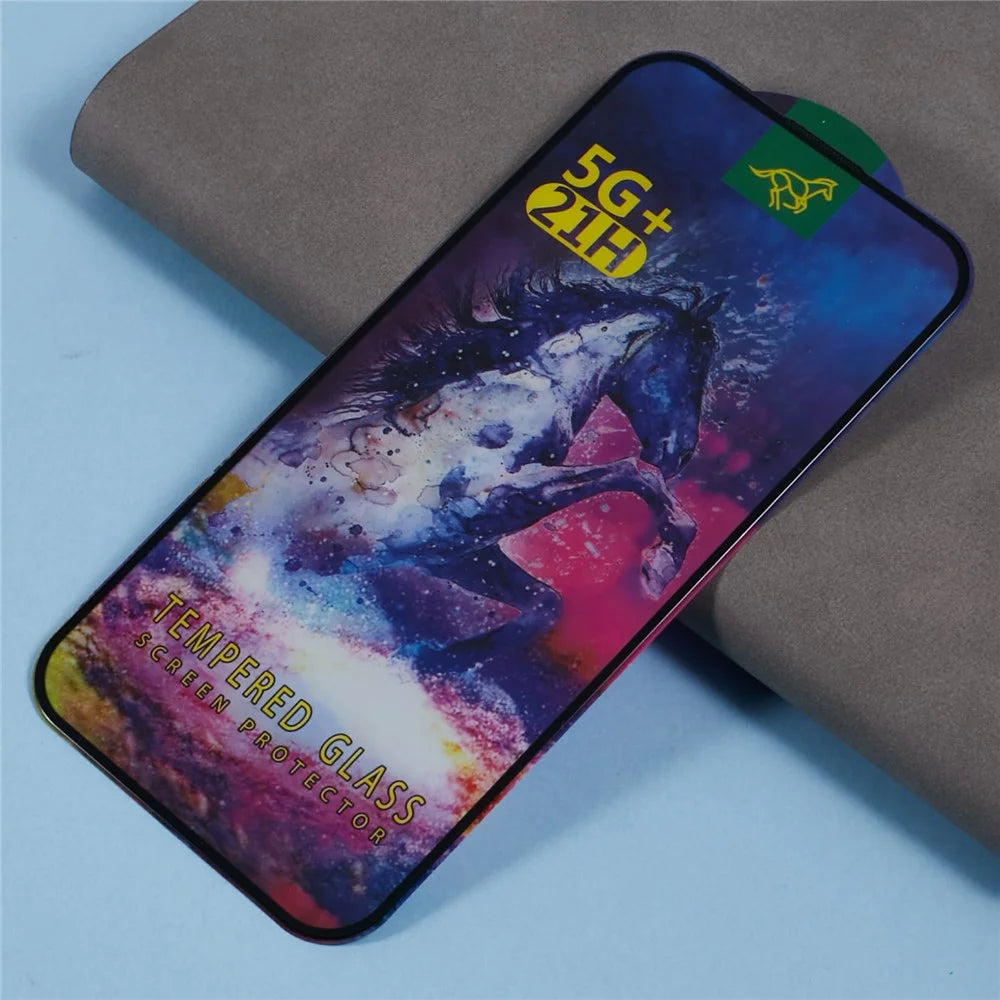 For iPhone 16 Screen Protector Large Arc Edge Silk Printing Tempered Glass Film Built-In Dust-Proof Mesh - 3