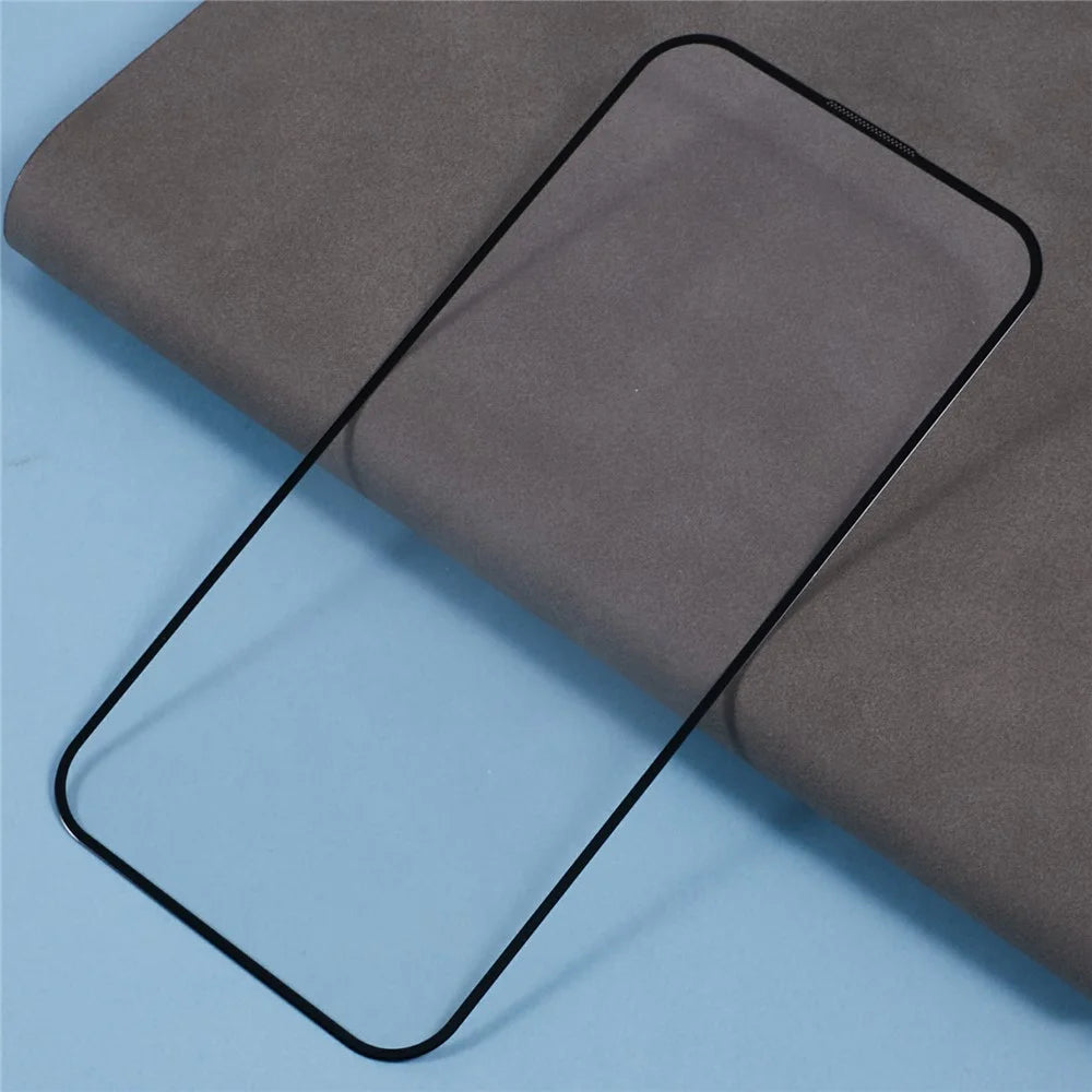 For iPhone 16 Screen Protector Large Arc Edge Silk Printing Tempered Glass Film Built-In Dust-Proof Mesh - 4