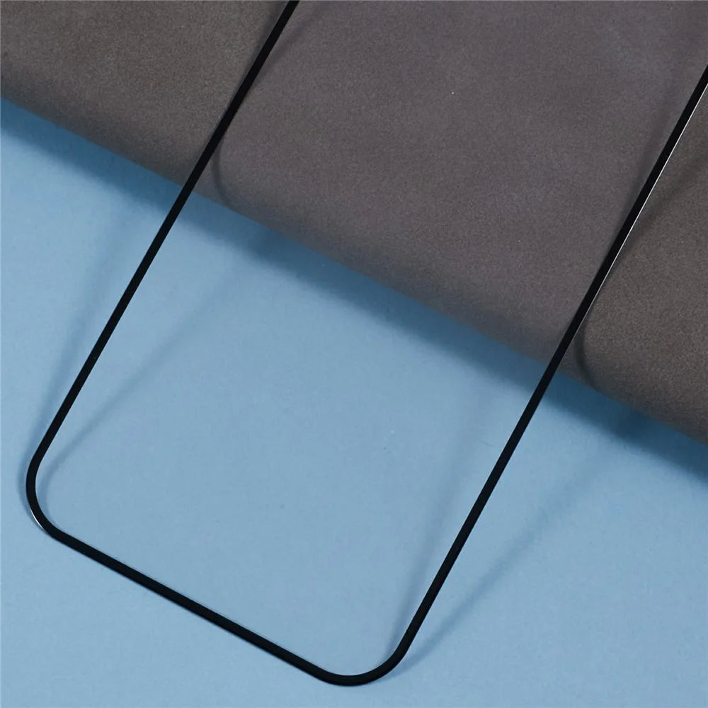 For iPhone 16 Screen Protector Large Arc Edge Silk Printing Tempered Glass Film Built-In Dust-Proof Mesh - 6