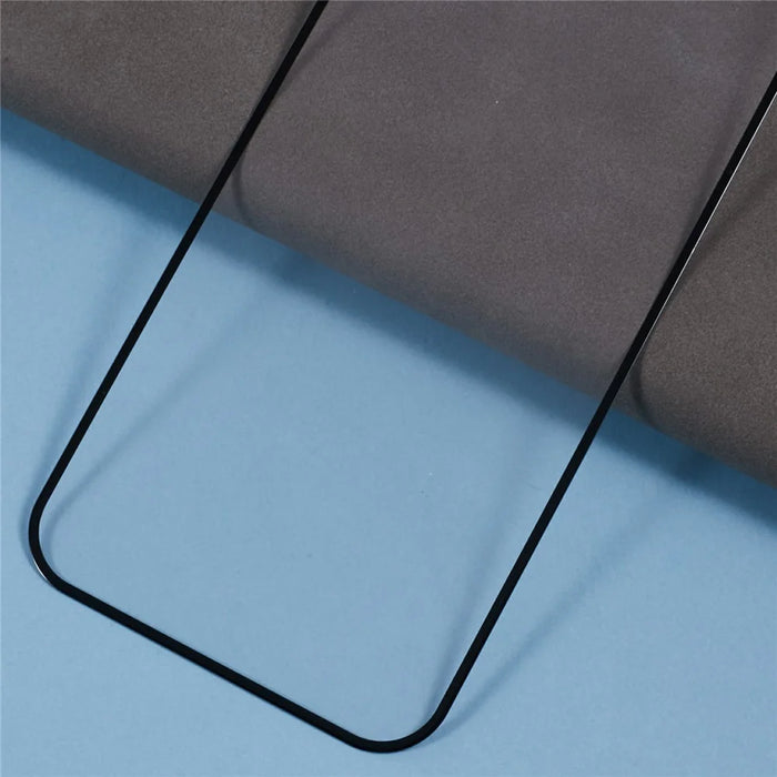 For iPhone 16 Pro Screen Protector Large Arc Edge Silk Printing Tempered Glass Film Built-In Dust-Proof Mesh - 5