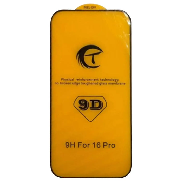 For iPhone 16 Pro Screen Protector Large Arc Edge Silk Printing Tempered Glass Film Built-In Dust-Proof Mesh - 6
