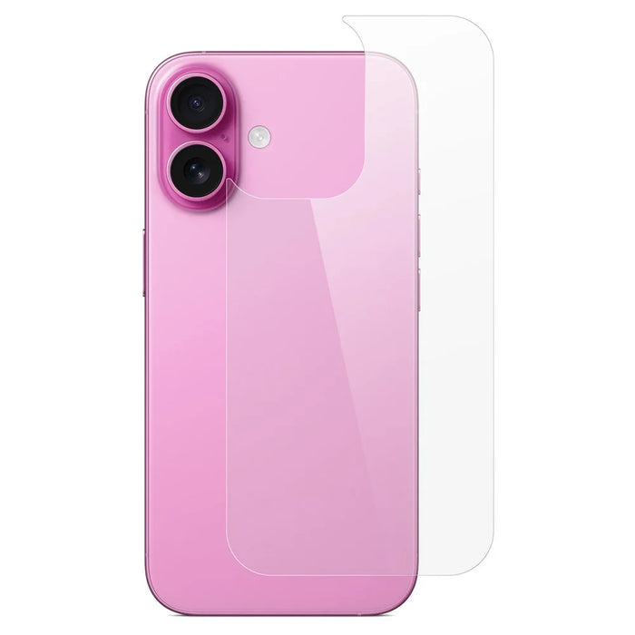 For iPhone 16 Tempered Glass Phone Back Protector 0.3mm Arc Edge HD Clear Back Film - 1