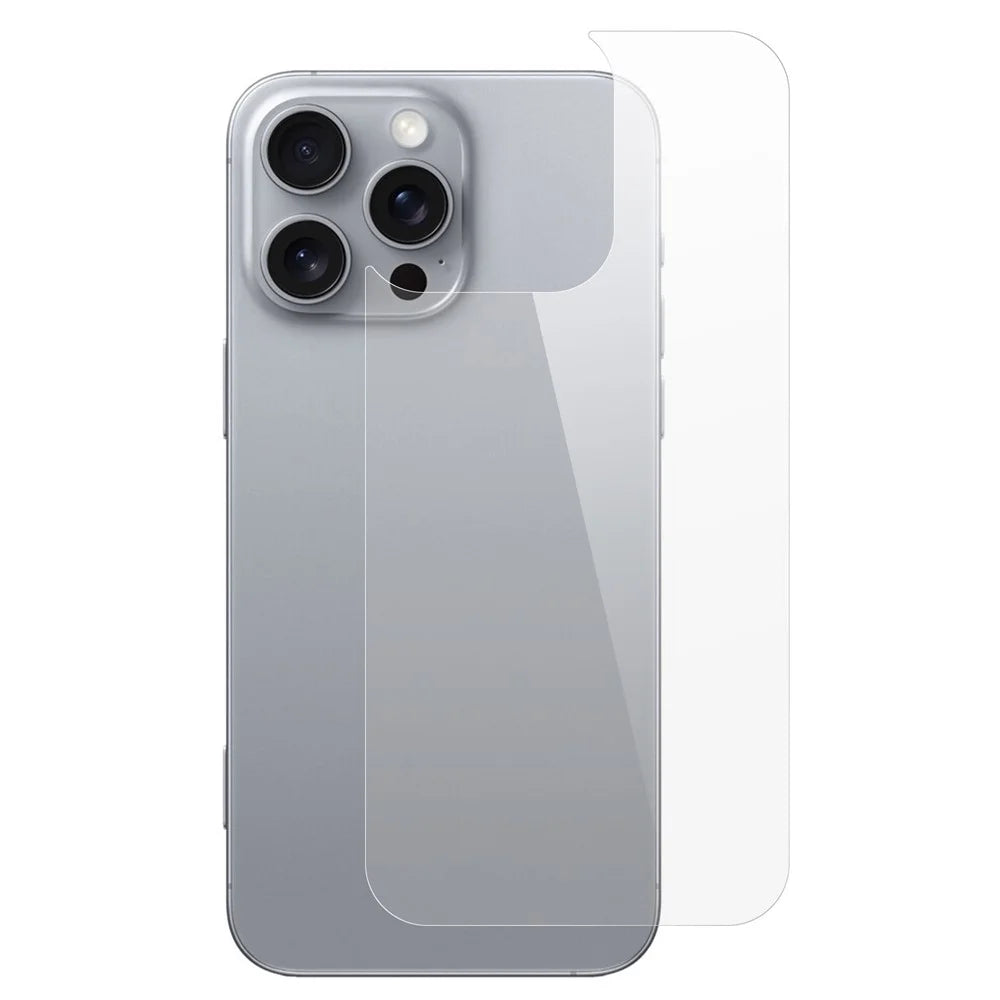 For iPhone 16 Pro Tempered Glass Phone Back Protector 0.3mm Arc Edge HD Clear Back Film - 1