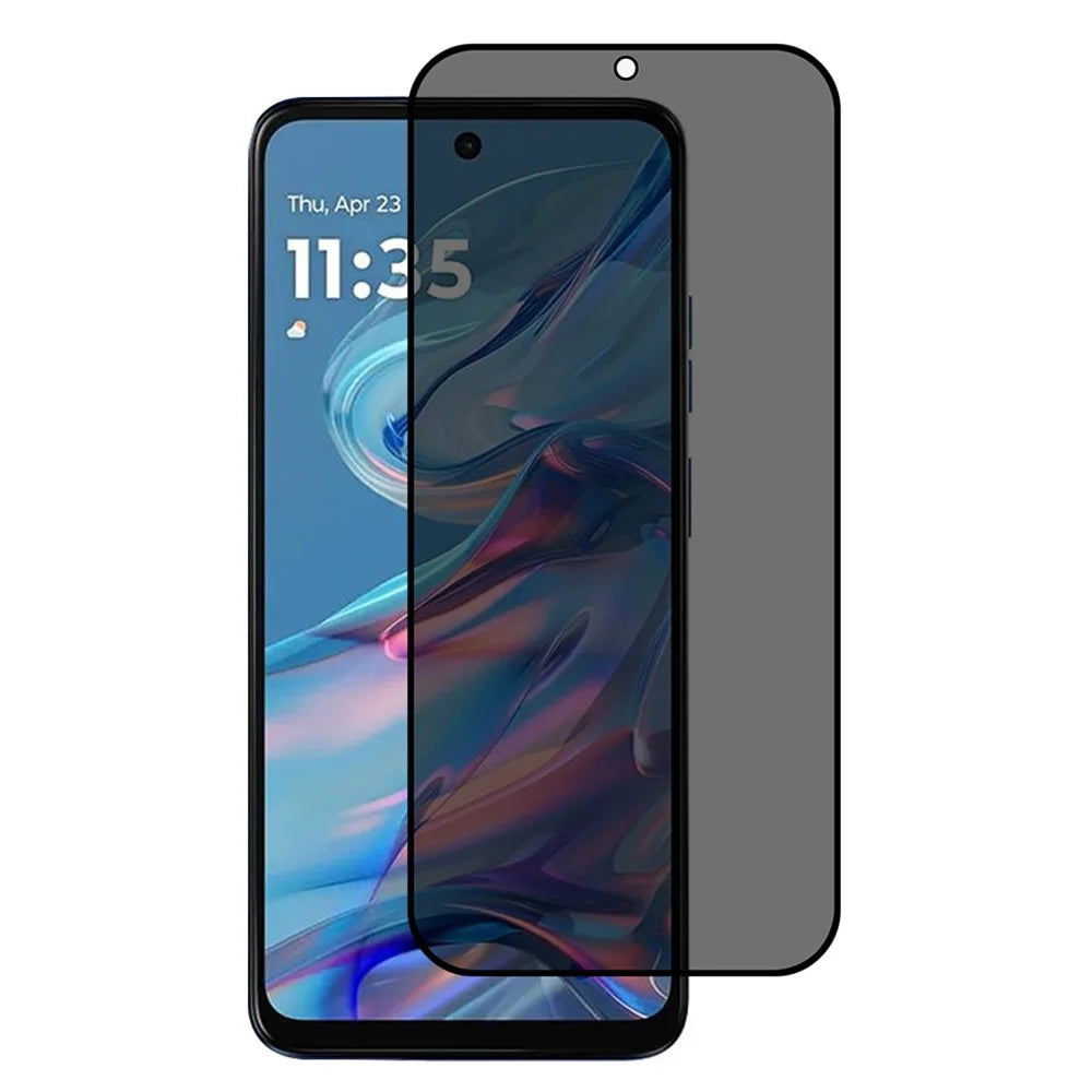 For Motorola Moto G45 5G Anti-Peep Full Covering Screen Protector Silk Printing Tempered Glass Film - 1