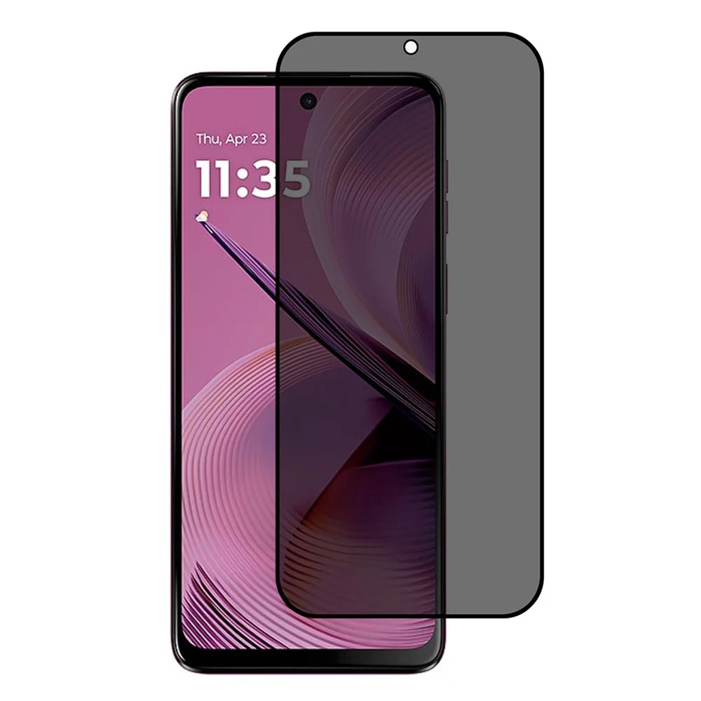 For Motorola Moto G55 5G Anti-Peep Full Covering Screen Protector Silk Printing Tempered Glass Film - 1