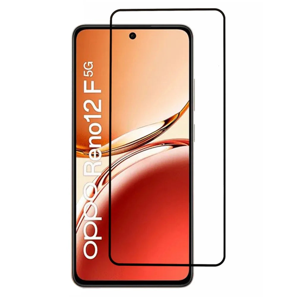For Oppo Reno12 F 5G Screen Protector Silk Printing Full Glue Tempered Glass Screen Film - 1
