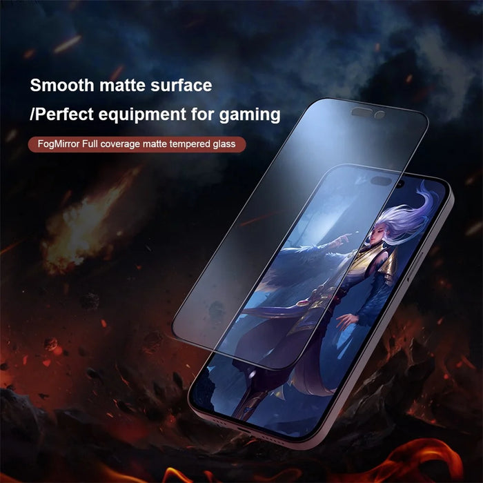 NILLKIN Anti-glare Screen Protector for iPhone 14 Pro Max, FogMirror Series Full Coverage Anti-scratch Matte Tempered Glass Film - 2