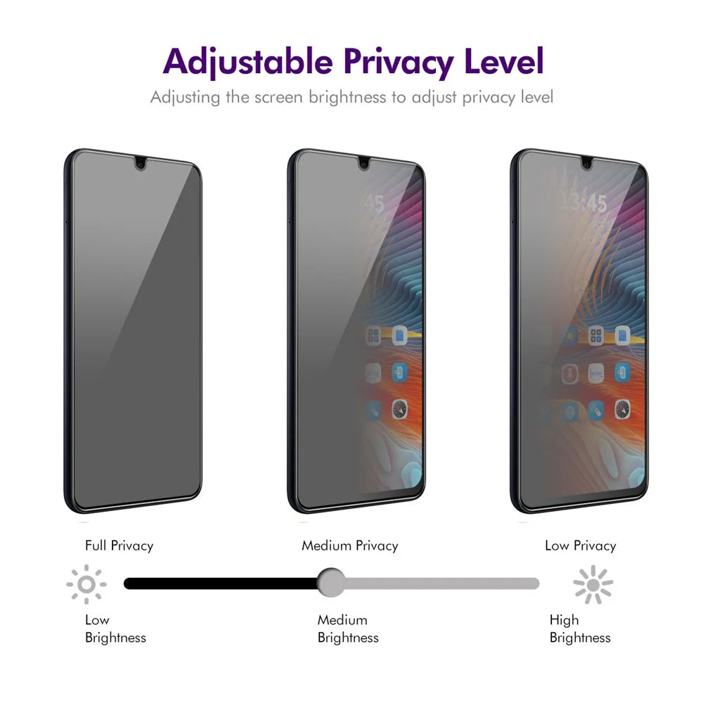 ENKAY HAT PRINCE For Samsung Galaxy A06 4G / A06 5G 2Pcs Privacy Screen Protector  28-degree Anti-Spy Tempered Glass - Black - 4
