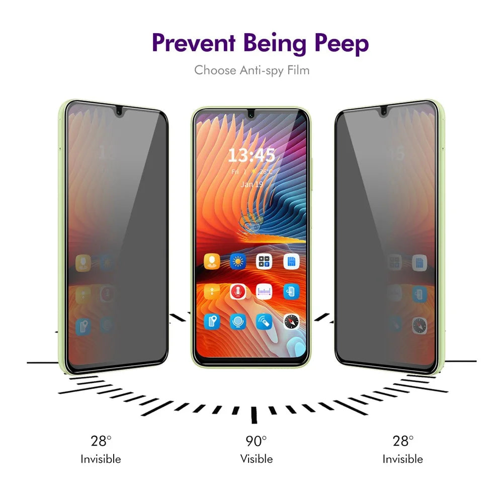 ENKAY HAT PRINCE For Samsung Galaxy A16 5G / A16 4G Privacy Screen Protector  28-degree Anti-Spy Tempered Glass - Black - 3
