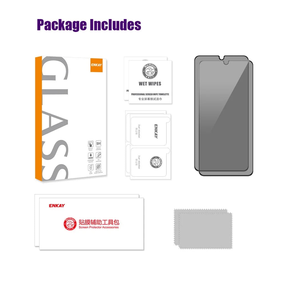 ENKAY HAT PRINCE For Samsung Galaxy A16 5G / A16 4G 2Pcs Privacy Screen Protector  28-degree Anti-Spy Tempered Glass - Black - 7