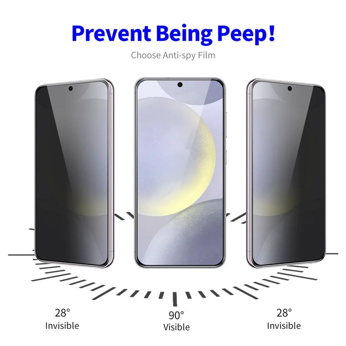 ENKAY HAT PRINCE For Samsung Galaxy S24 FE 2Pcs Privacy Screen Protector  28-degree Anti-Spy Tempered Glass - Black - 3