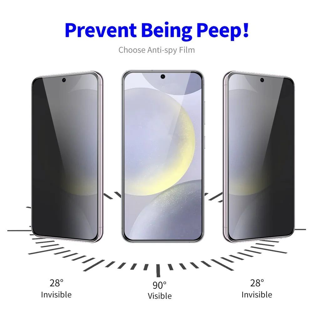 ENKAY HAT PRINCE For Samsung Galaxy S24 FE Privacy Screen Protector  28-degree Anti-Spy Tempered Glass - Black - 3