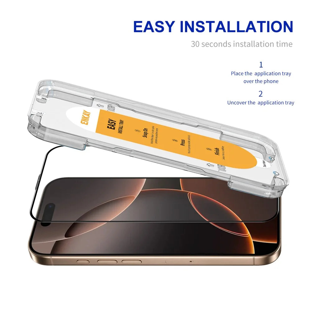 ENKAY HAT PRINCE For iPhone 16 Pro Max HD Clear Film   Tempered Glass Screen Protector with Installation Tool - Transparent - 2