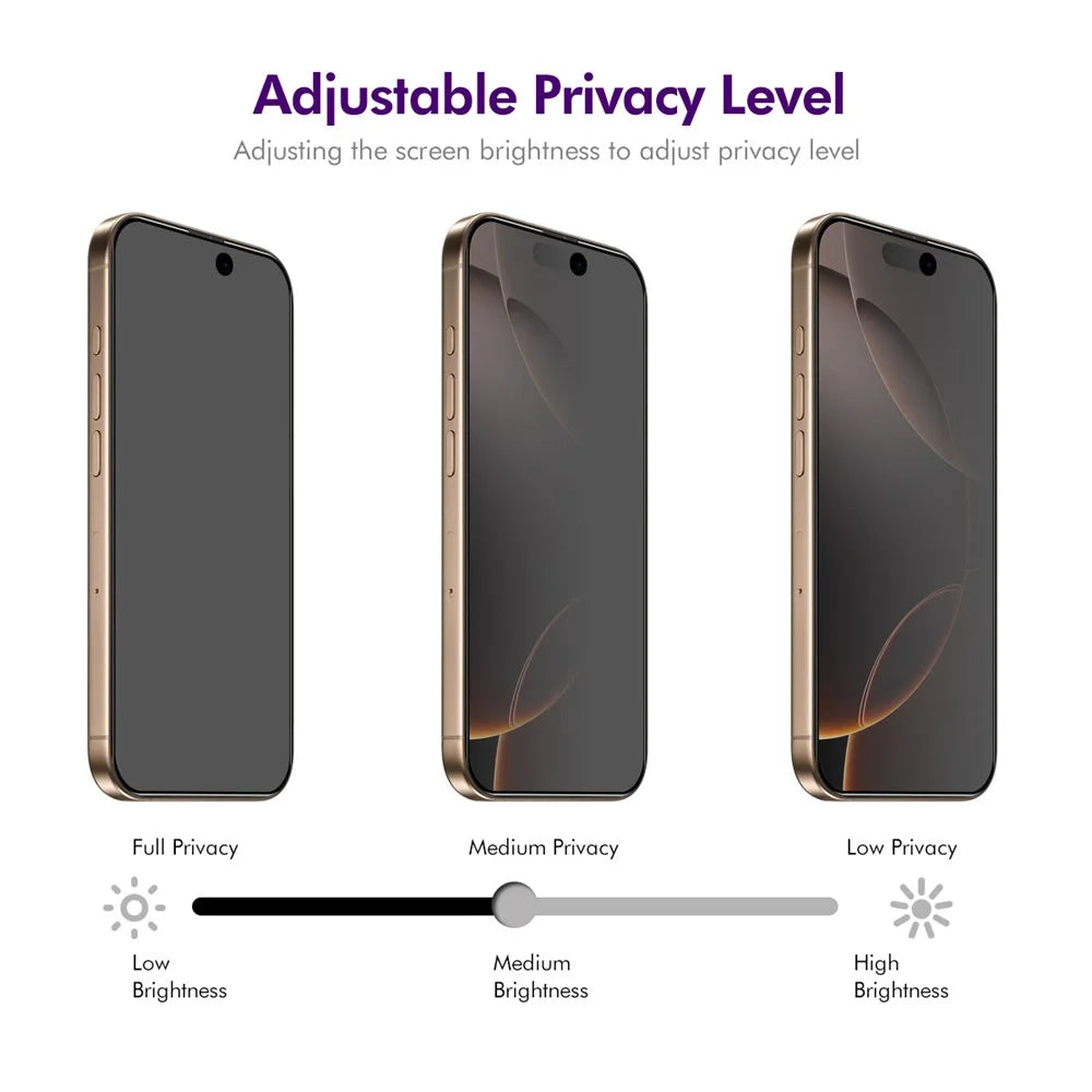 ENKAY HAT PRINCE For iPhone 16 Pro Anti-Spy Film   Silk Printing Tempered Glass Screen Protector with Installation Tool - Black - 4
