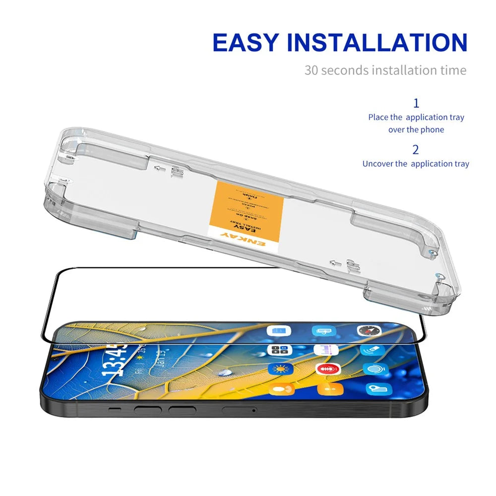 ENKAY HAT PRINCE For Infinix Hot 40i HD Clear Film   Tempered Glass Screen Protector with Installation Tool - Transparent - 2